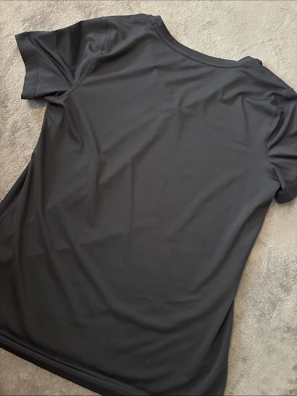 Nike Black V-Neck Short Sleeve Tee with White Swoosh Logo
